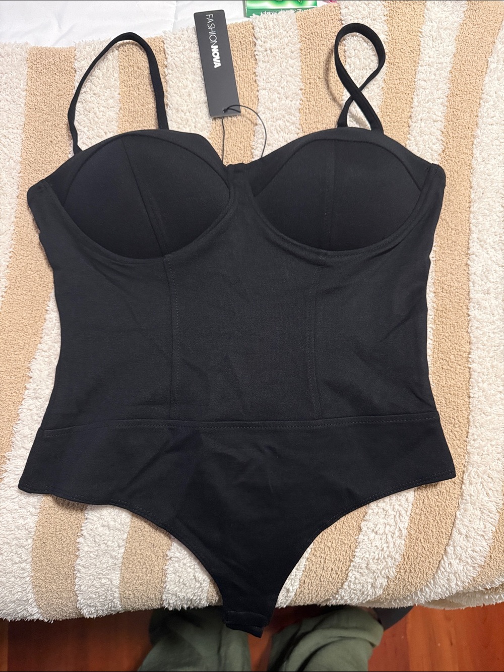 Fashion Nova Black Bustier Bodysuit